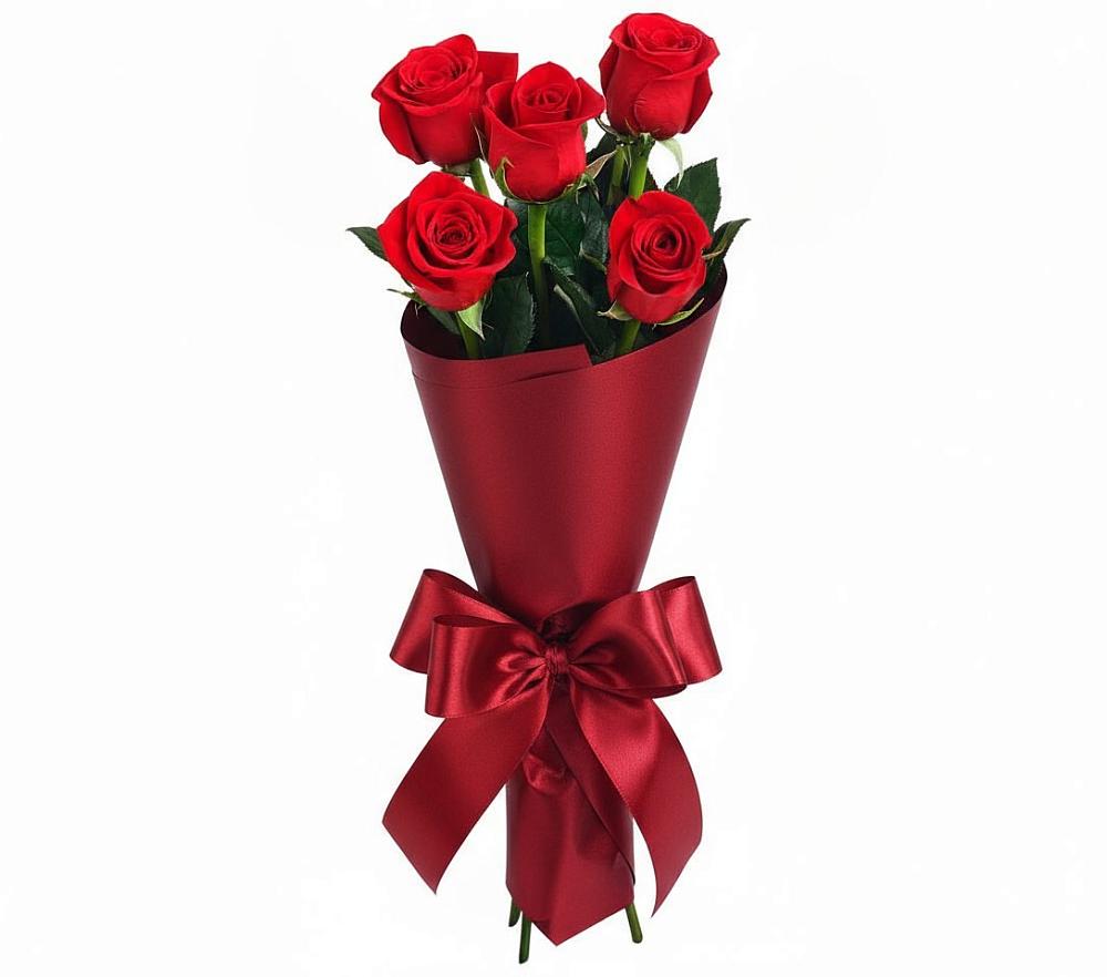Букет 5 Красных роз Эдлесс Лав в Ряжске