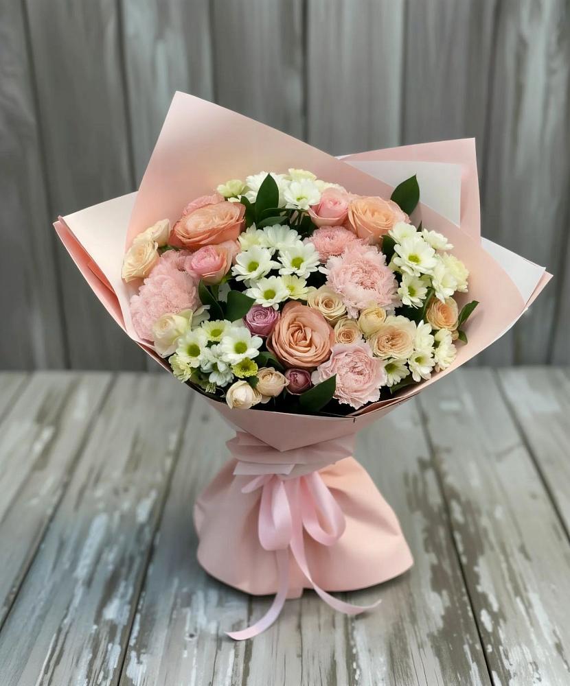 Букет цветов из: Гвоздики, Розы и Хризантемы в Ряжске