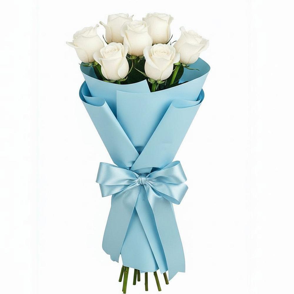 Букет 7 белых роз Проуд в Ряжске