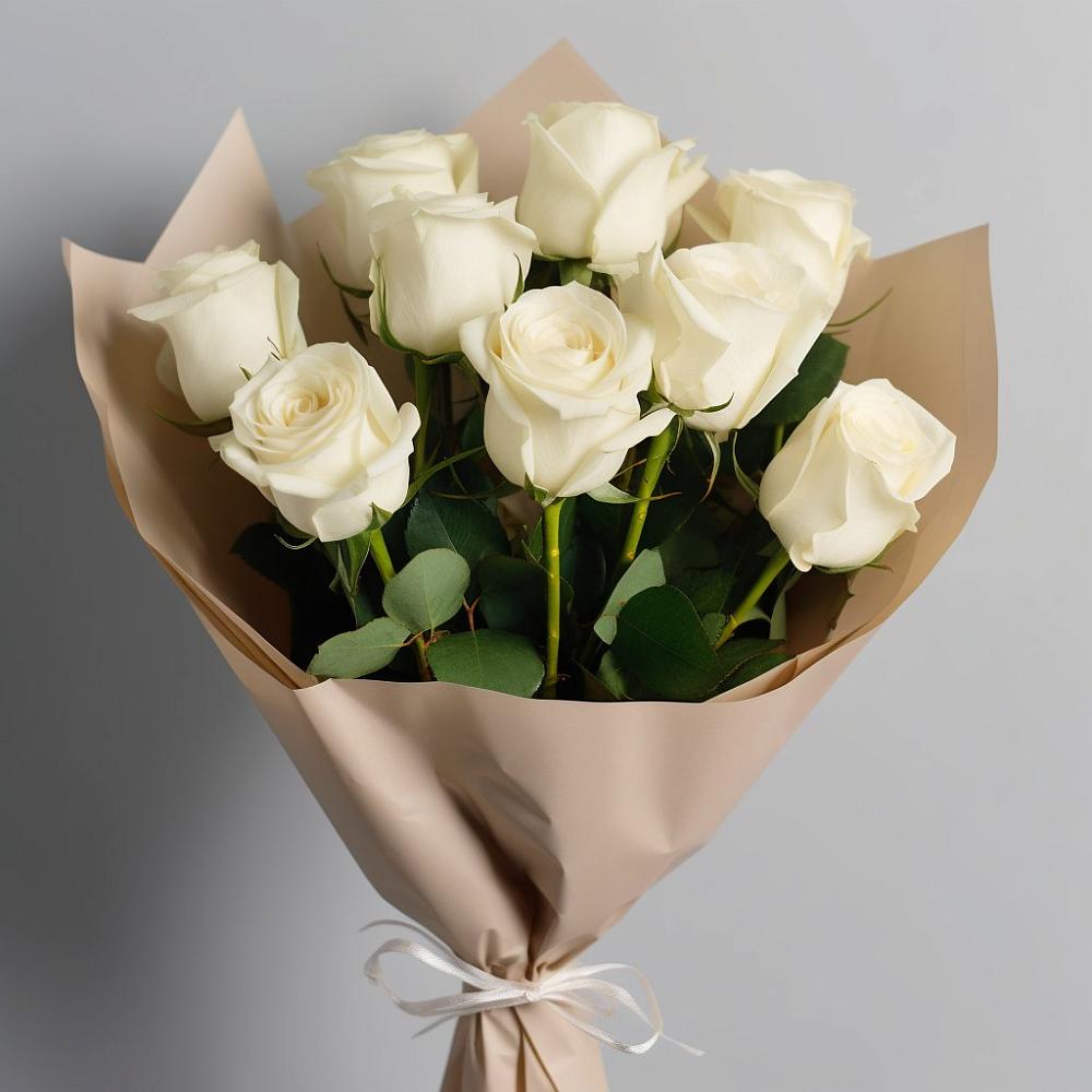 Букет 9 Белых роз Эдлесс Лав в Ряжске
