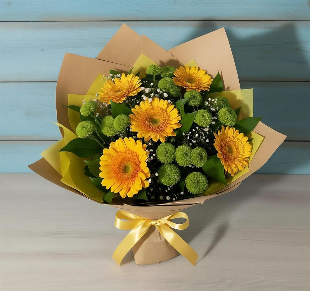 Букет цветов из: Герберы и Хризантемы в Ряжске