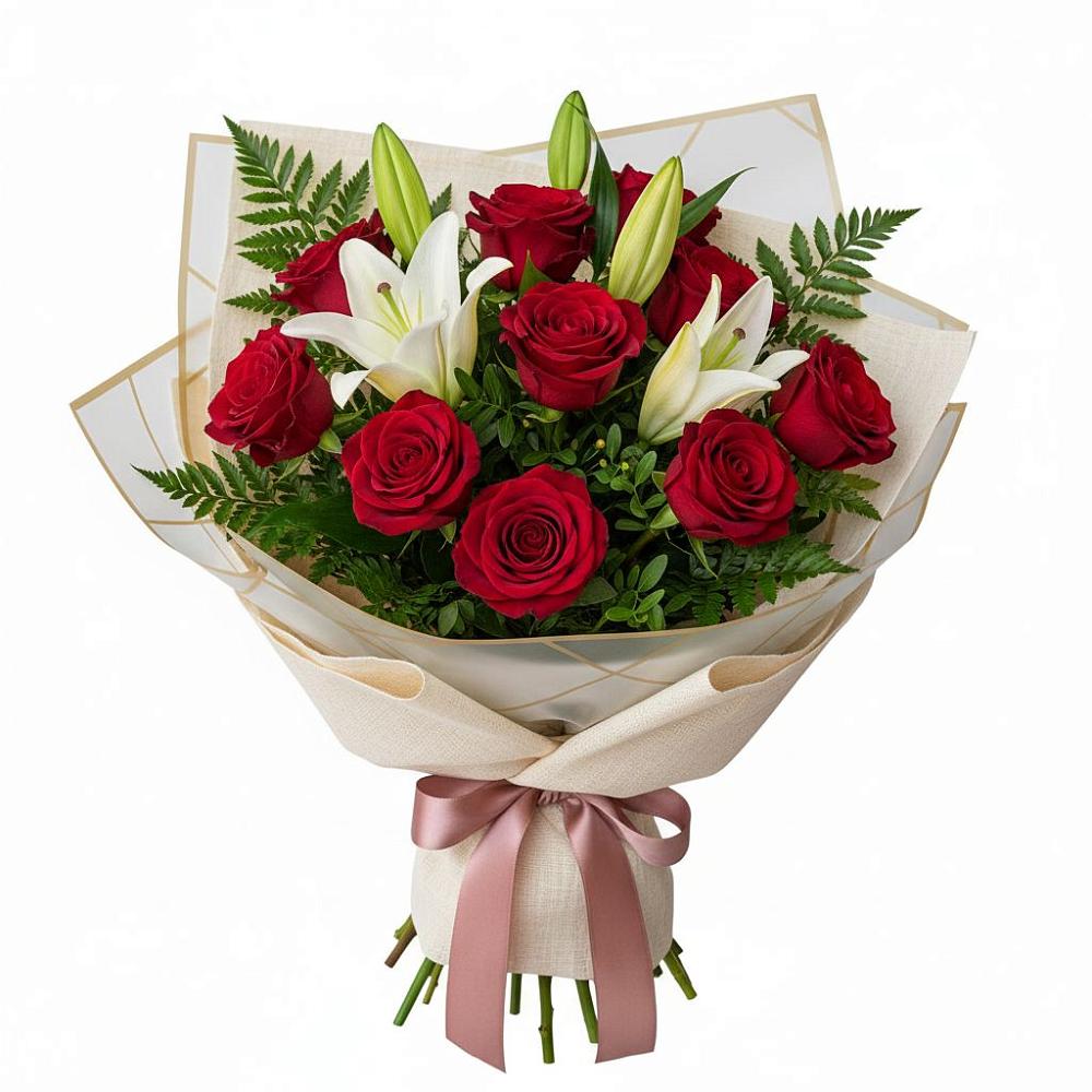 Букет цветов из: Лилии и Розы в Ряжске