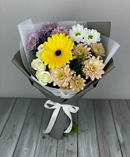 Букет цветов из:  Розы, Герберы и Хризантемы в Ряжске