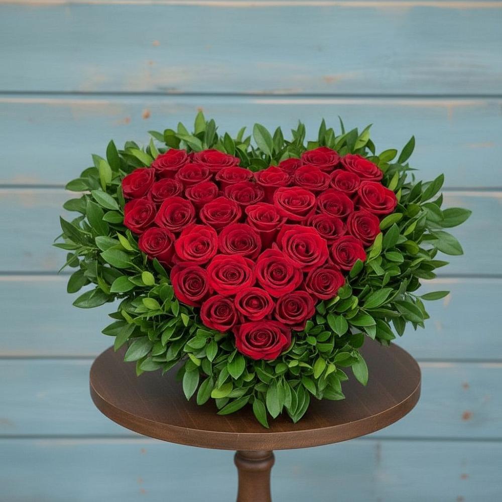 Цветочная композиция из Розы в виде сердца в Ряжске