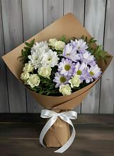 Букет цветов из:  Хризантемы и Розы в Ряжске