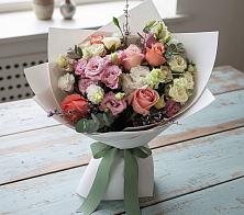 Букет цветов из:  Розы, Лизиантусы и Гвоздики в Ряжске