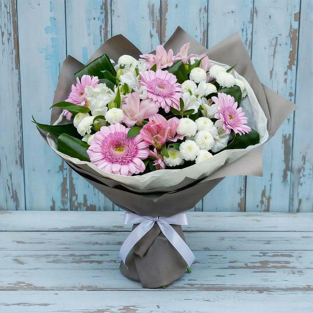 Букет цветов из: Герберы, Альстромерии и Хризантемы в Ряжске