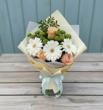 Букет цветов из:  Герберы, Розы и Хризантемы в Ряжске
