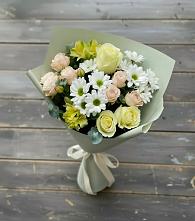 Букет цветов из:  Альстромерии, Розы и Хризантемы в Ряжске
